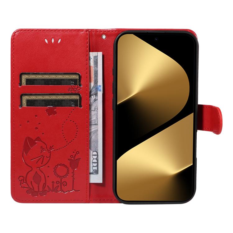 For Huawei Pura 80 Ultra 5G Cat and Bee Embossed Flip Leather Phone Case(Red) - free shipping - PMC TechLife - Order now!