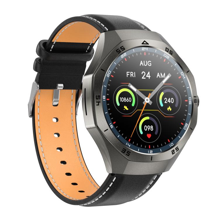 F38 Dual-ear Bluetooth Earphone Smart Watch IP67 Supports Heart Rate Monitoring, Watchband:Leather(Black) - free shipping - PMC TechLife - Order now!