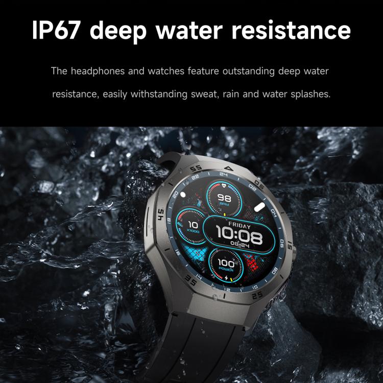 F38 Dual-ear Bluetooth Earphone Smart Watch IP67 Supports Heart Rate Monitoring, Watchband:Silicone(Silver) - free shipping - PMC TechLife - Order now!