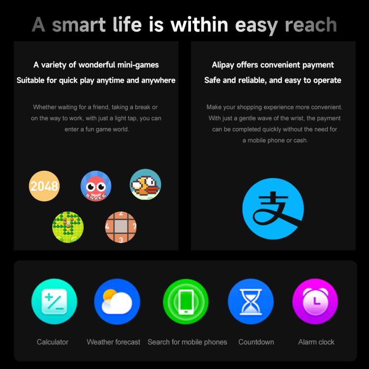 F38 Dual-ear Bluetooth Earphone Smart Watch IP67 Supports Heart Rate Monitoring, Watchband:Leather(Black) - free shipping - PMC TechLife - Order now!