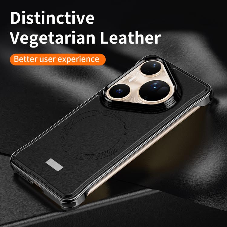 For Huawei Pura 80 5G J TRIBE Metal Frameless Plain Leather MagSafe Phone Case(Brown) - free shipping - PMC TechLife - Order now!