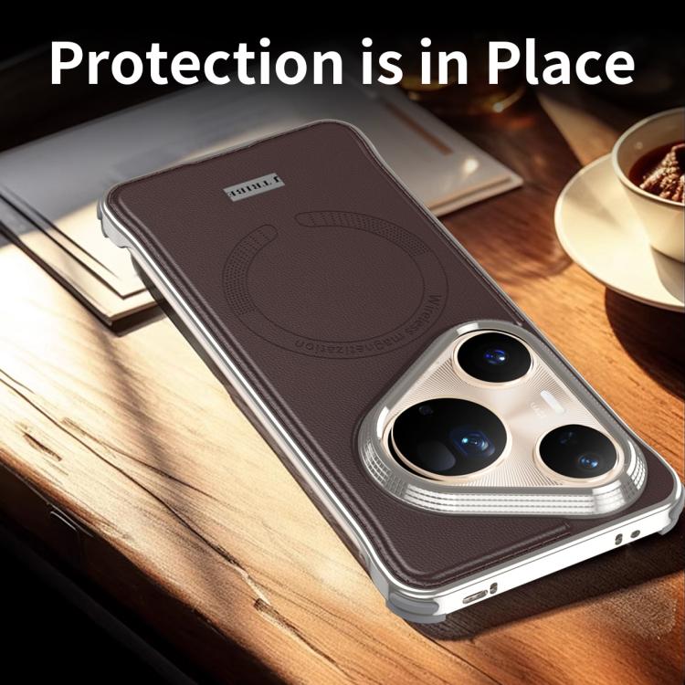For Huawei Pura 80 Pro+ 5G J TRIBE Metal Frameless Plain Leather MagSafe Phone Case(Black) - free shipping - PMC TechLife - Order now!