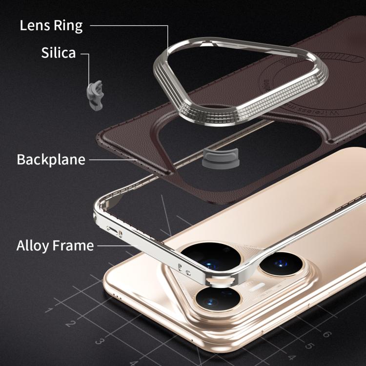 For Huawei Pura 80 Ultra 5G J TRIBE Metal Frameless Plain Leather MagSafe Phone Case(Brown) - free shipping - PMC TechLife - Order now!