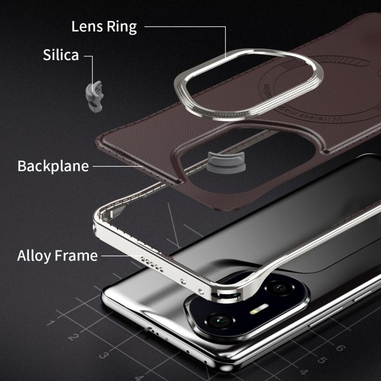For Honor 300 Pro J TRIBE Metal Frameless Plain Leather MagSafe Phone Case(Brown) - free shipping - PMC TechLife - Order now!