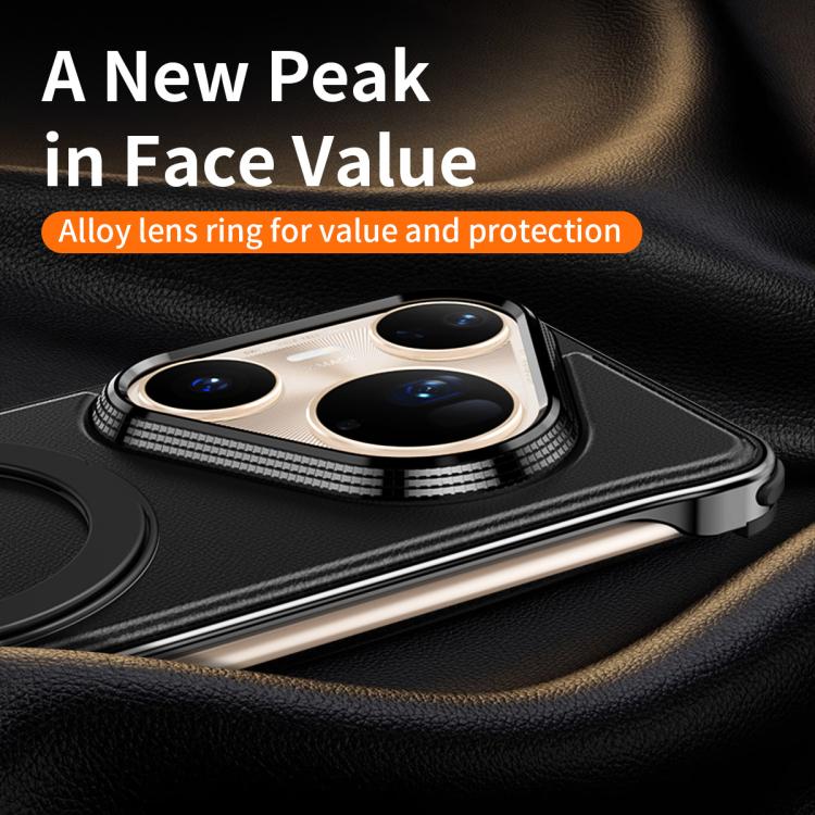 For Huawei Pura 80 Pro+ 5G Metal Frameless Plain Leather MagSafe Holder Phone Case(Brown) - free shipping - PMC TechLife - Order now!