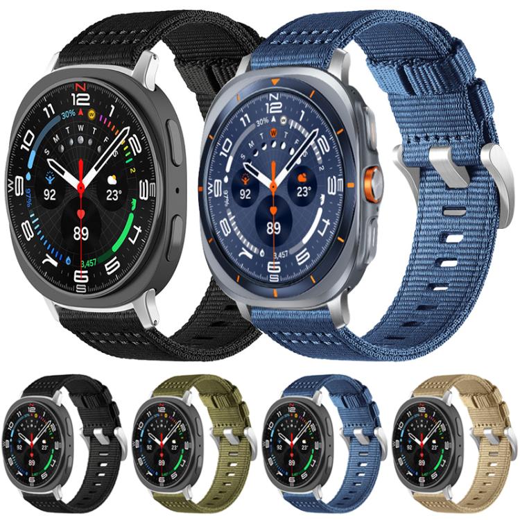 For Samsung Galaxy Watch 7 / 6 / 5 / FE xDfind Two-section Nylon Watch Band(Army Green) - free shipping - PMC TechLife - Order now!