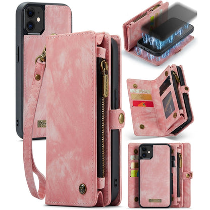 For iPhone 12 mini CaseMe-008 Detachable Multifunctional Wallet Leather Phone Case (Pink) - iPhone 12 mini Cases by CaseMe | Online Shopping South Africa | PMC Jewellery | Buy Now Pay Later Mobicred