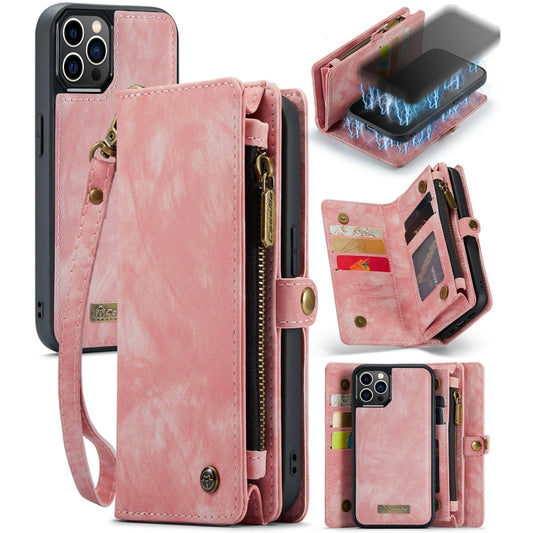 For iPhone 12 / 12 Pro CaseMe-008 Detachable Multifunctional Wallet Leather Phone Case (Pink) - iPhone 12 / 12 Pro Cases by CaseMe | Online Shopping South Africa | PMC Jewellery | Buy Now Pay Later Mobicred