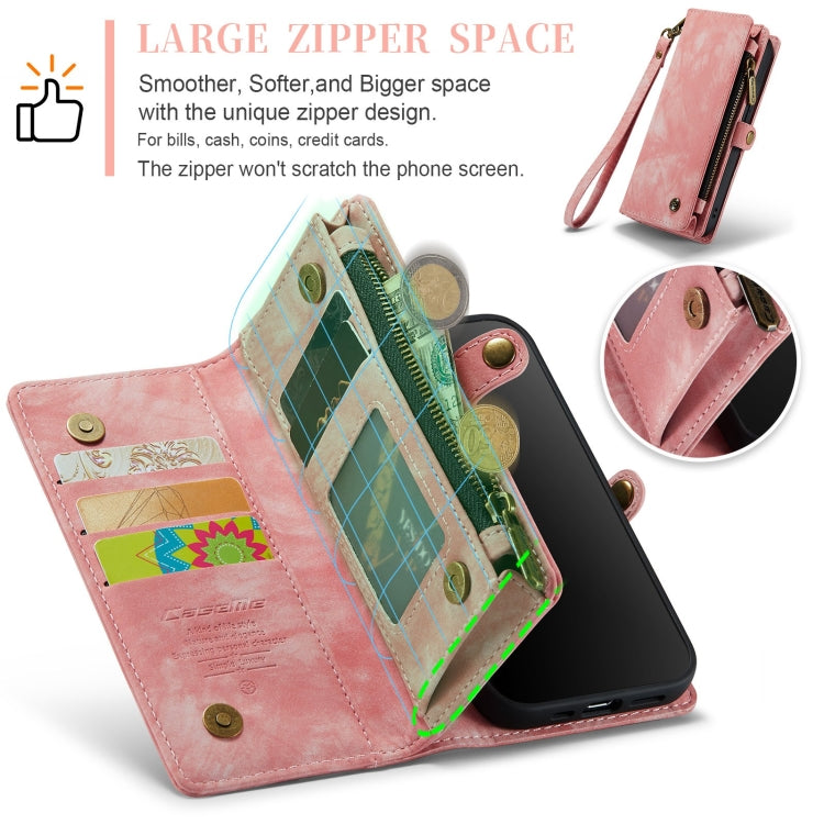 For iPhone 12 Pro Max CaseMe-008 Detachable Multifunctional Wallet Leather Phone Case (Pink) - free shipping - PMC Jewellery - Order now!