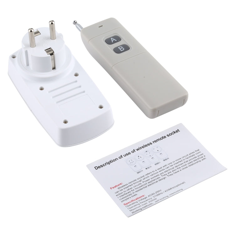 AK-DL220 220V Smart Wireless Remote Control Socket with Remote Control, Plug Type:EU Plug - Smart Socket by PMC Jewellery | Online Shopping South Africa | PMC Jewellery | Buy Now Pay Later Mobicred