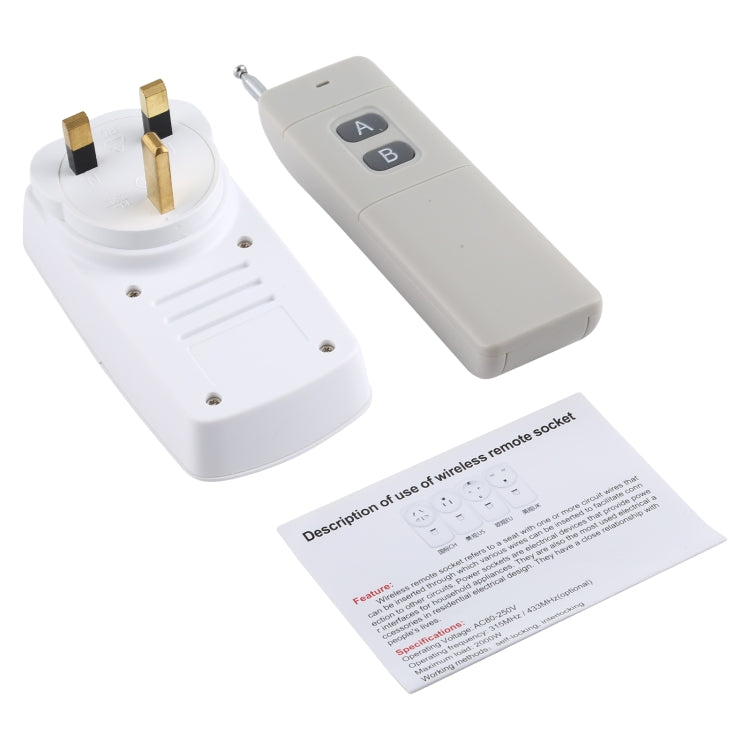 AK-DL220 220V Smart Wireless Remote Control Socket with Remote Control, Plug Type:UK Plug - Smart Socket by PMC Jewellery | Online Shopping South Africa | PMC Jewellery | Buy Now Pay Later Mobicred