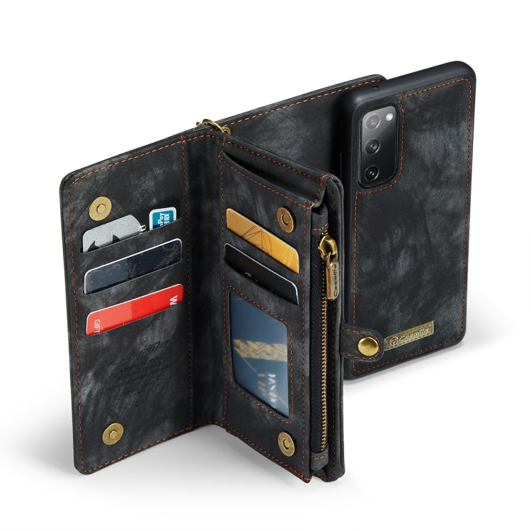 For Samsung Galaxy S20 FE CaseMe 008 Detachable Multifunctional Horizontal Flip Leather Case with Holder & Card Slot & Zipper Wallet & Photo Frame(Black) - Galaxy S20 FE Cases by CaseMe | Online Shopping South Africa | PMC Jewellery | Buy Now Pay Later Mobicred