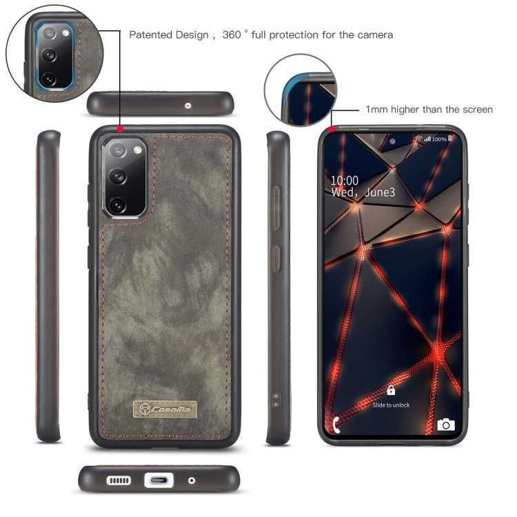 For Samsung Galaxy S20 FE CaseMe 008 Detachable Multifunctional Horizontal Flip Leather Case with Holder & Card Slot & Zipper Wallet & Photo Frame(Black) - Galaxy S20 FE Cases by CaseMe | Online Shopping South Africa | PMC Jewellery | Buy Now Pay Later Mobicred