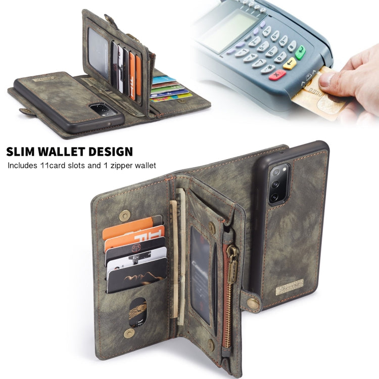 For Samsung Galaxy S20 FE CaseMe 008 Detachable Multifunctional Horizontal Flip Leather Case with Holder & Card Slot & Zipper Wallet & Photo Frame(Black) - Galaxy S20 FE Cases by CaseMe | Online Shopping South Africa | PMC Jewellery | Buy Now Pay Later Mobicred