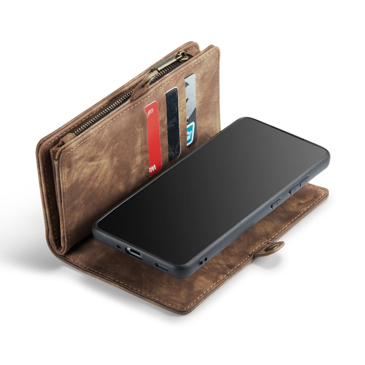 For Samsung Galaxy S20 FE CaseMe 008 Detachable Multifunctional Horizontal Flip Leather Case with Holder & Card Slot & Zipper Wallet & Photo Frame(Brown) - free shipping - PMC Jewellery - Order now!