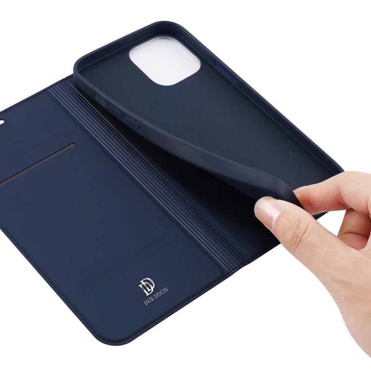 For iPhone 12 / 12 Pro DUX DUCIS Skin Pro Series Horizontal Flip PU + TPU Leather Case with Holder & Card Slots(Blue) - iPhone 12 / 12 Pro Cases by DUX DUCIS | Online Shopping South Africa | PMC Jewellery | Buy Now Pay Later Mobicred