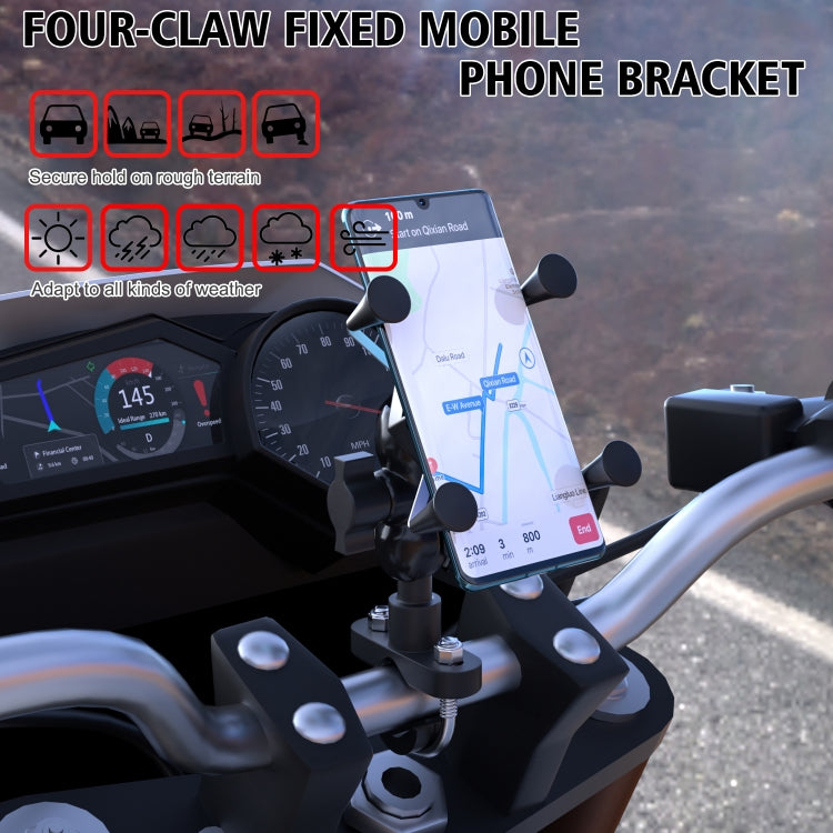 WUPP CS-1133A1 Motorcycle Four-claw X Shape Adjustable Mobile Phone Holder Bracket, Double Tap Buckle Version - free shipping - PMC TechLife - Order now!