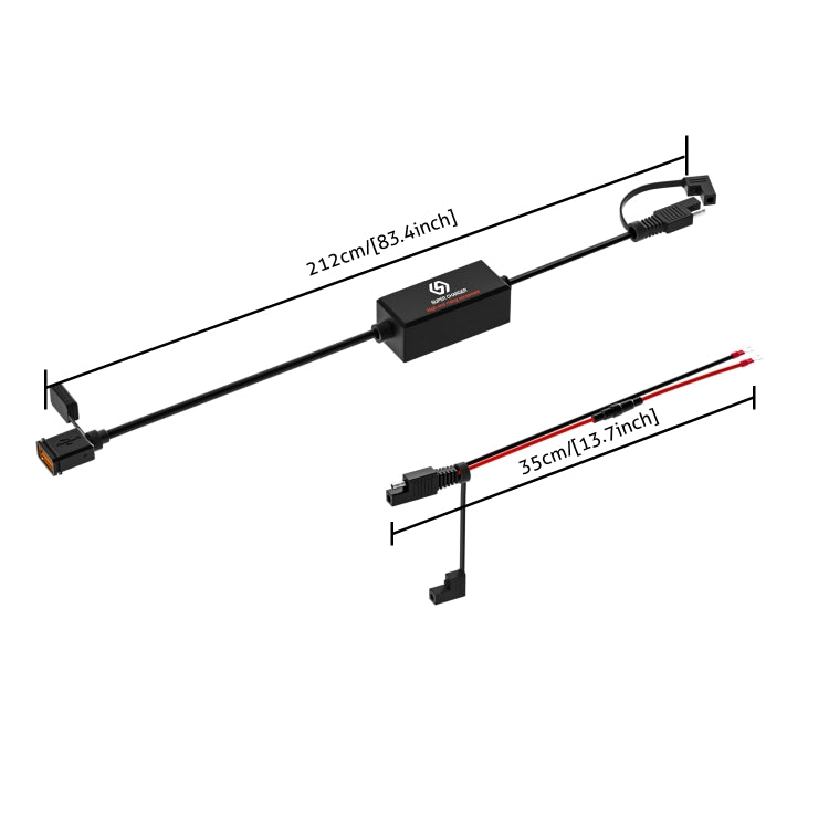 WUPP CS-1186B1 Motorcycle SAE Single USB Port Fast Charging Charger - free shipping - PMC TechLife - Order now!