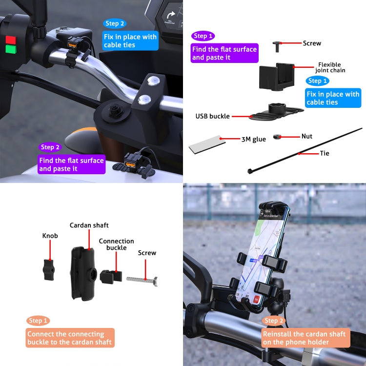 WUPP CS-1186B1 Motorcycle SAE Single USB Port Fast Charging Charger - Battery Charger by WUPP | Online Shopping South Africa | PMC Jewellery