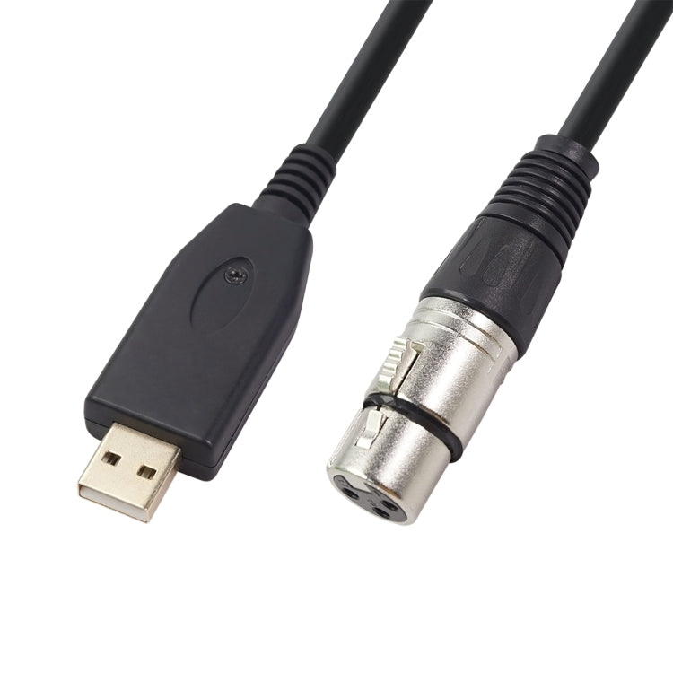 US18 USB to XLR Female Microphone Recording Cable, Cable Length:3m(Black) - Microphone Audio Cable & Connector by PMC Jewellery | Online Shopping South Africa | PMC Jewellery | Buy Now Pay Later Mobicred