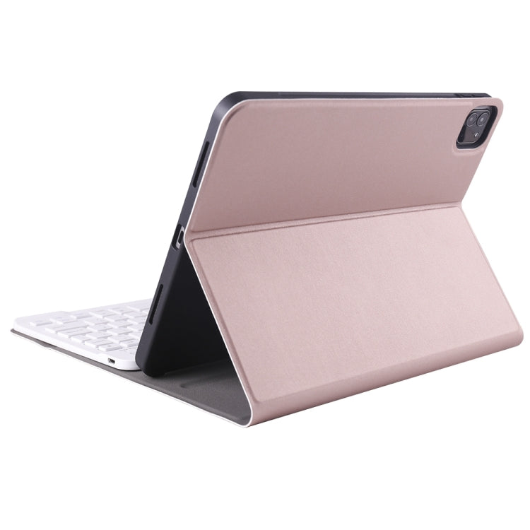 A098B TPU Detachable Ultra-thin Bluetooth Keyboard Tablet Case for iPad Air 11 2024 / 2025 / Air 4 10.9 inch 2020, with Stand & Pen Slot(Rose Gold) - For iPad Air by PMC Jewellery | Online Shopping South Africa | PMC Jewellery | Buy Now Pay Later Mobicred