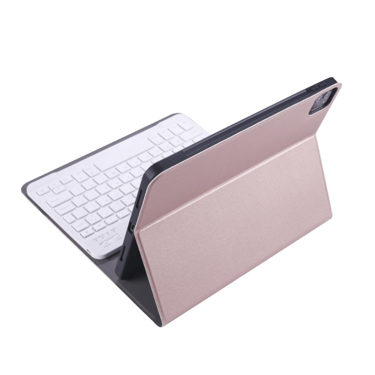 A098B TPU Detachable Ultra-thin Bluetooth Keyboard Tablet Case for iPad Air 4 10.9 inch (2020), with Stand & Pen Slot(Rose Gold) - For iPad Air by PMC Jewellery | Online Shopping South Africa | PMC Jewellery | Buy Now Pay Later Mobicred