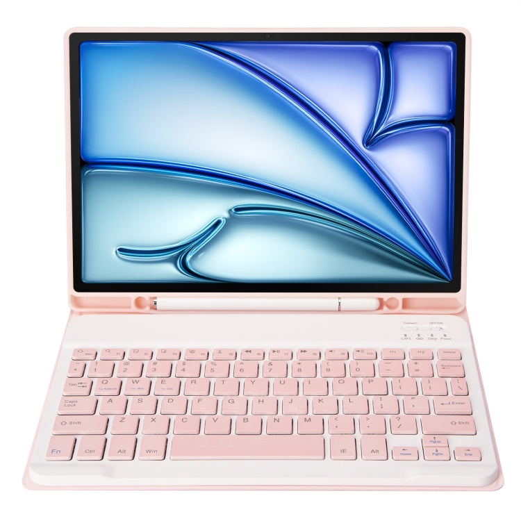 For iPad Air 11 2024 / 2025 / Air 4 2020 / Air 5 2022 A098B Detachable ABS Ultra-thin Candy Colors Bluetooth Keyboard Tablet Case with Stand & Pen Slot(Pink) - For iPad Air by PMC Jewellery | Online Shopping South Africa | PMC Jewellery | Buy Now Pay Later Mobicred