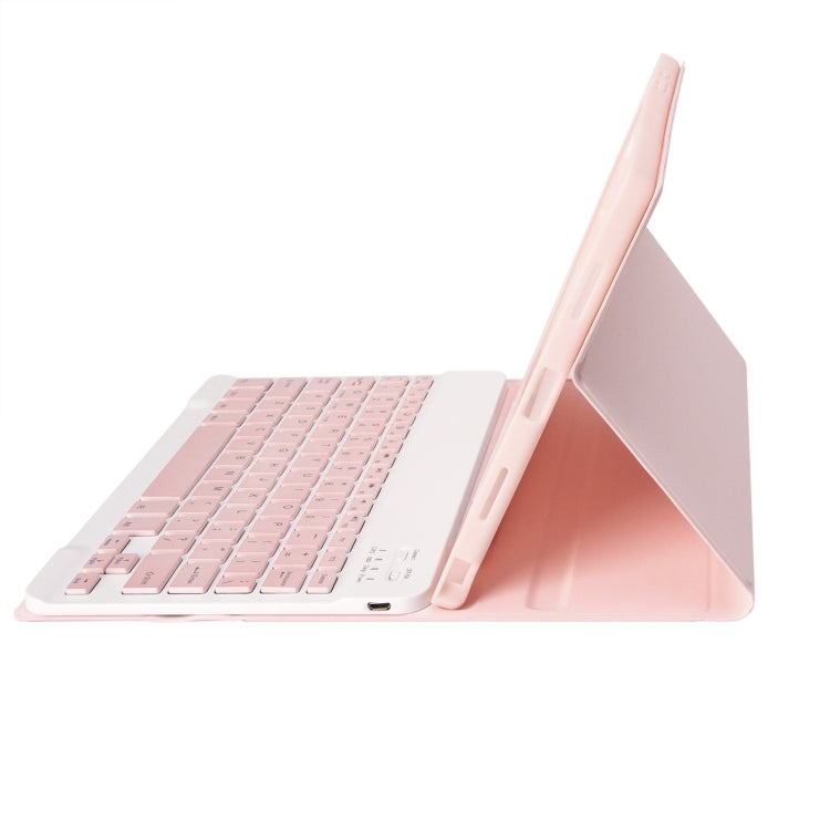 For iPad Air 11 2024 / 2025 / Air 4 2020 / Air 5 2022 A098B Detachable ABS Ultra-thin Candy Colors Bluetooth Keyboard Tablet Case with Stand & Pen Slot(Pink) - For iPad Air by PMC Jewellery | Online Shopping South Africa | PMC Jewellery | Buy Now Pay Later Mobicred