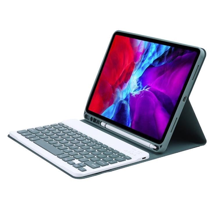For iPad Air 11 2024 / 2025 / Air 4 2020 / Air 5 2022 A098B Detachable ABS Ultra-thin Candy Colors Bluetooth Keyboard Tablet Case with Stand & Pen Slot(Dark Green) - For iPad Air by PMC TechLife | Online Shopping South Africa | PMC TechLife | Buy Now Pay Later Mobicred