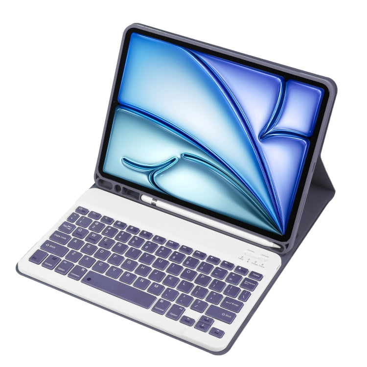 For iPad Air 11 2024 / 2025 / Air 4 2020 / Air 5 2022 A098B Detachable ABS Ultra-thin Candy Colors Bluetooth Keyboard Tablet Case with Stand & Pen Slot(Purple) - For iPad Air by PMC Jewellery | Online Shopping South Africa | PMC Jewellery | Buy Now Pay Later Mobicred