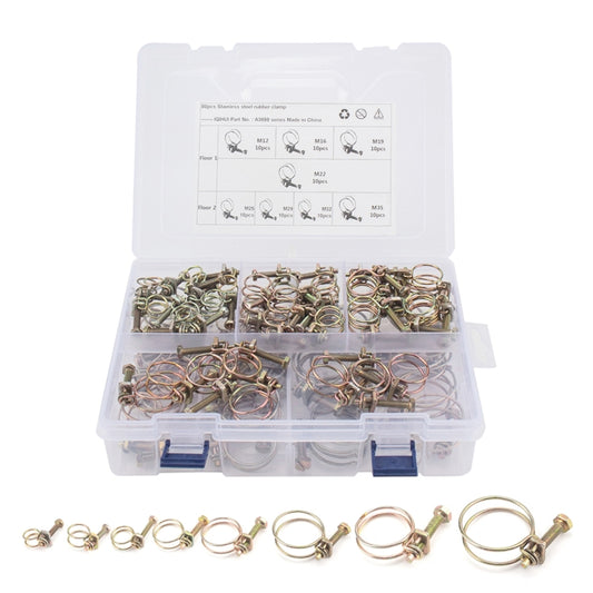 80 PCS Adjustable Color Galvanized Iron Double Wire Hose Clamps - Booster Cable & Clip by PMC Jewellery | Online Shopping South Africa | PMC Jewellery | Buy Now Pay Later Mobicred