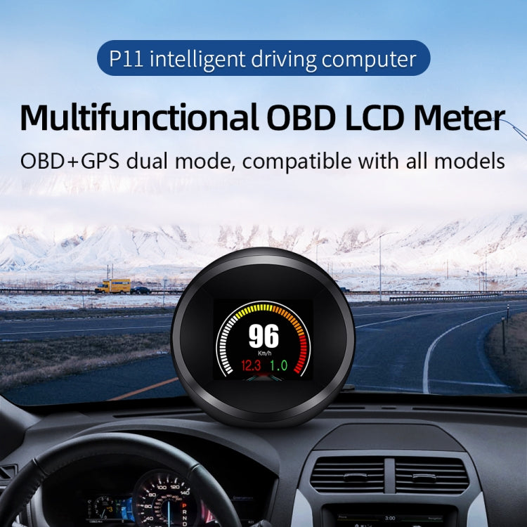 P11 OBD2 + GPS Mode Car HUD Head-up Display Water Temperature / Vehicle Speed / Voltage / Fuel Consumption Display, Speed Alarm - Head Up Display System by PMC Jewellery | Online Shopping South Africa | PMC Jewellery | Buy Now Pay Later Mobicred