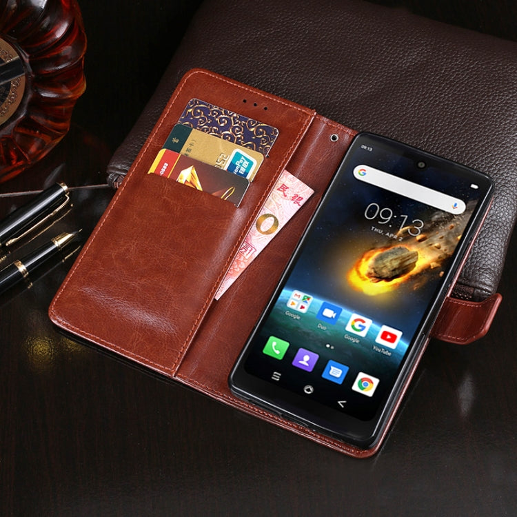 For Blackview BV6900 idewei Crazy Horse Texture Horizontal Flip Leather Case with Holder & Card Slots & Wallet(Black) - More Brand by idewei | Online Shopping South Africa | PMC TechLife | Buy Now Pay Later Mobicred