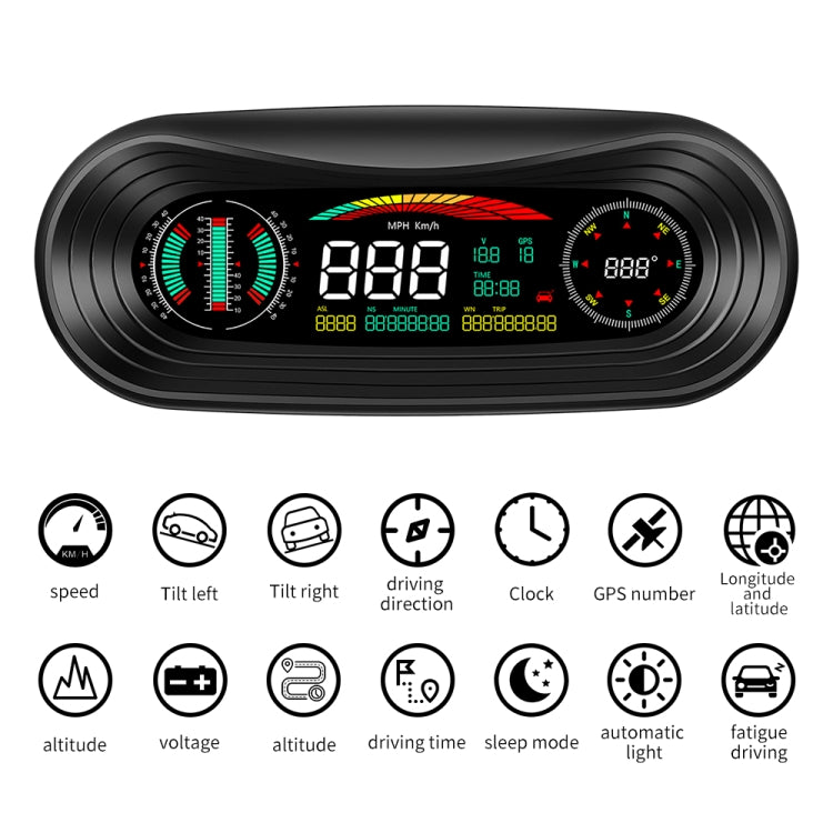 P18 GPS Car HUD Head-up Display Vehicle Speed / Voltage / Mileage - Head Up Display System by PMC Jewellery | Online Shopping South Africa | PMC Jewellery | Buy Now Pay Later Mobicred