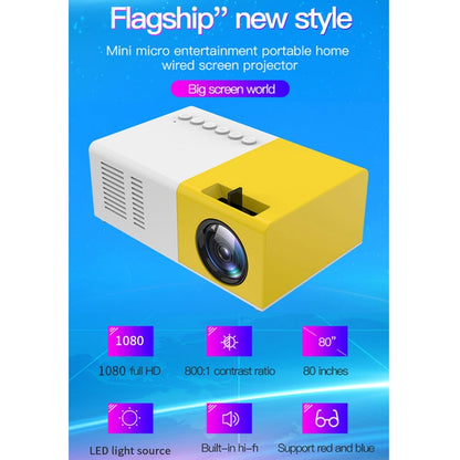 J9 1920x1080P 15 ANSI Portable Home Theater Mini LED HD Digital Projector, Basic Version, US Plug(Yellow White) - Mini Projector by PMC Jewellery | Online Shopping South Africa | PMC Jewellery | Buy Now Pay Later Mobicred