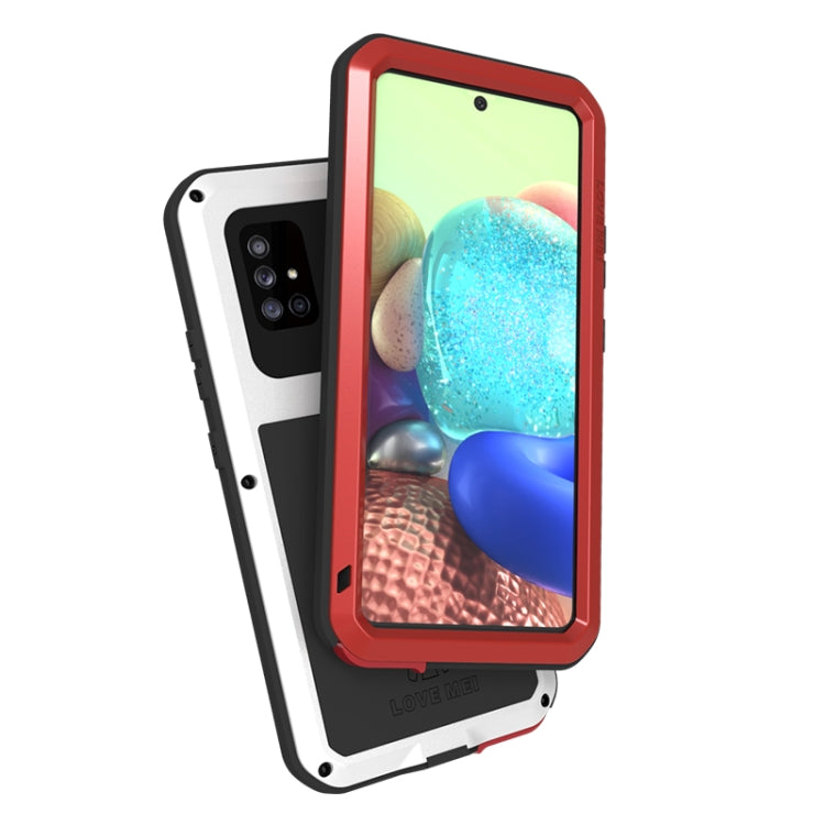 For Samsung Galaxy A71 5G LOVE MEI Metal Shockproof Waterproof Dustproof Protective Case with Glass(Silver) - free shipping - PMC TechLife - Order now!