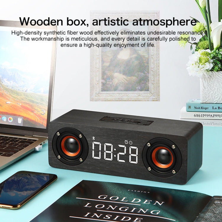 M5 Subwoofer Wooden Bluetooth 4.2 Speaker, Support TF Card & 3.5mm AUX & FM(Black) - Desktop Speaker by PMC Jewellery | Online Shopping South Africa | PMC Jewellery | Buy Now Pay Later Mobicred