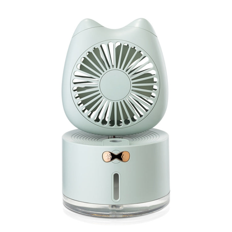 BD-MM1 Cat Shape Household Desktop Rechargeable Spray Humidifier Fan (Green) - Electric Fans by PMC Jewellery | Online Shopping South Africa | PMC Jewellery | Buy Now Pay Later Mobicred