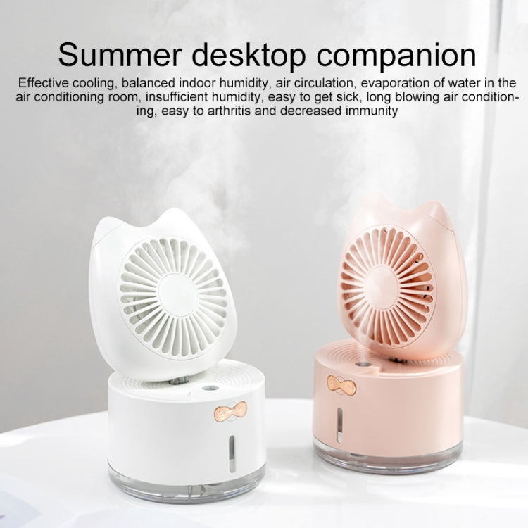 BD-MM1 Cat Shape Household Desktop Rechargeable Spray Humidifier Fan (Green) - Electric Fans by PMC Jewellery | Online Shopping South Africa | PMC Jewellery | Buy Now Pay Later Mobicred