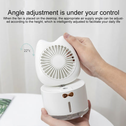 BD-MM1 Cat Shape Household Desktop Rechargeable Spray Humidifier Fan (White) - Electric Fans by PMC Jewellery | Online Shopping South Africa | PMC Jewellery | Buy Now Pay Later Mobicred