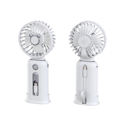 2 in 1 Portable Handheld Small Fan 10000mAh Fast Charge Power Bank (White) - Electric Fans by PMC Jewellery | Online Shopping South Africa | PMC Jewellery | Buy Now Pay Later Mobicred