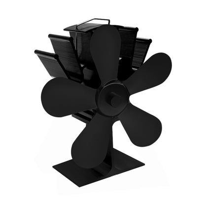 YL602 5-Blade High Temperature Metal Heat Powered Fireplace Stove Fan (Black) - Fireplace Fan by PMC Jewellery | Online Shopping South Africa | PMC Jewellery | Buy Now Pay Later Mobicred