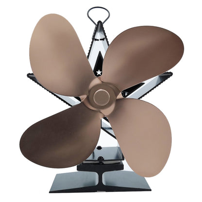 4-Blade Aluminum Heat Powered Fireplace Stove Fan (Bronze) - Fireplace Fan by PMC Jewellery | Online Shopping South Africa | PMC Jewellery | Buy Now Pay Later Mobicred