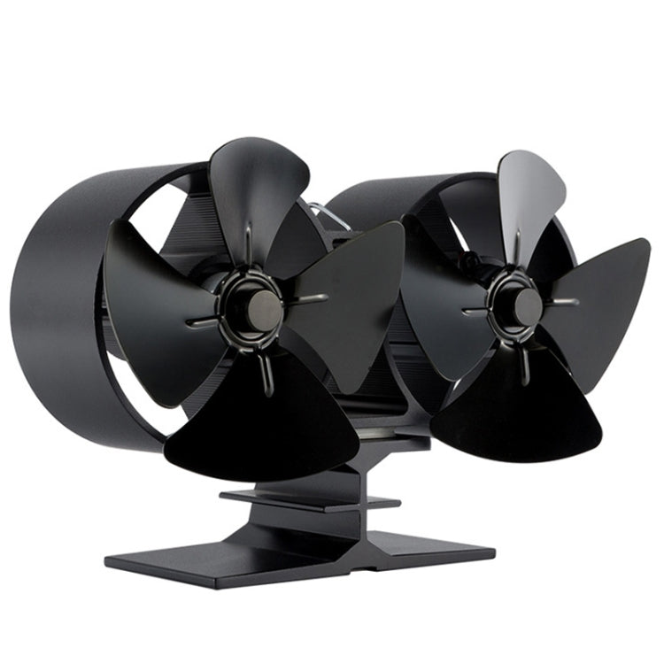 Double Head 8-Blade Aluminum Heat Powered Fireplace Stove Fan - Fireplace Fan by PMC Jewellery | Online Shopping South Africa | PMC Jewellery | Buy Now Pay Later Mobicred