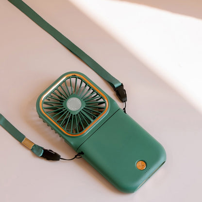 F30 Electroplating Handheld Fan Portable Desktop Folding Mute USB Hanging Neck Fan, Upgraded Version (Green) - Electric Fans by PMC Jewellery | Online Shopping South Africa | PMC Jewellery | Buy Now Pay Later Mobicred