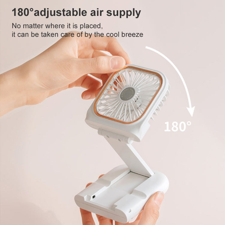 F30 Electroplating Handheld Fan Portable Desktop Folding Mute USB Hanging Neck Fan, Upgraded Version (White) - free shipping - PMC Jewellery - Order now!
