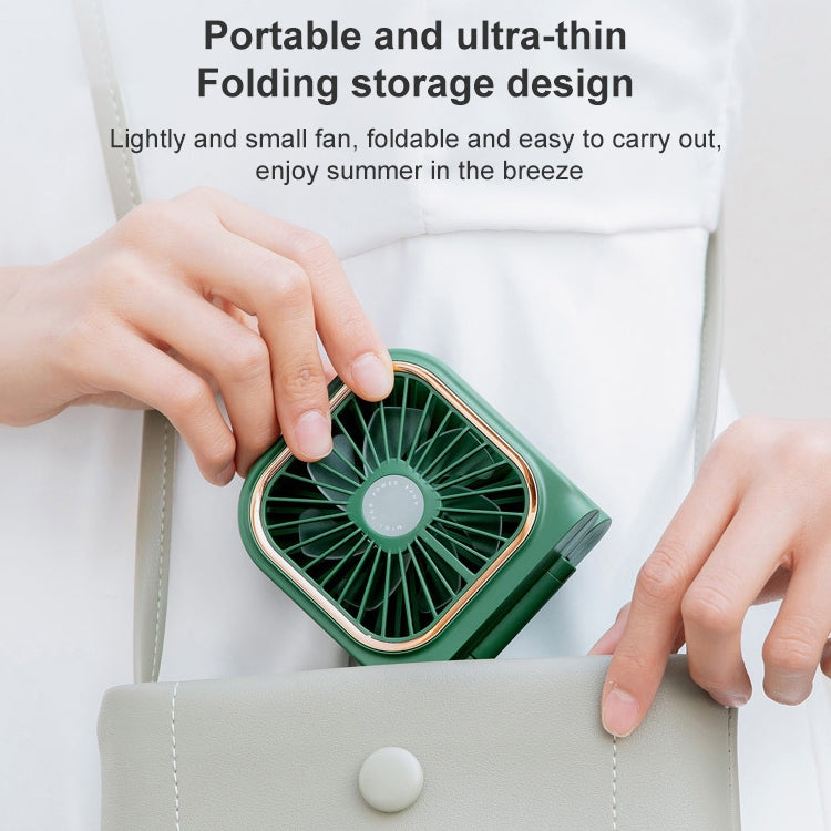 F30 Electroplating Handheld Fan Portable Desktop Folding Mute USB Hanging Neck Fan, Upgraded Version (Pink) - free shipping - PMC Jewellery - Order now!