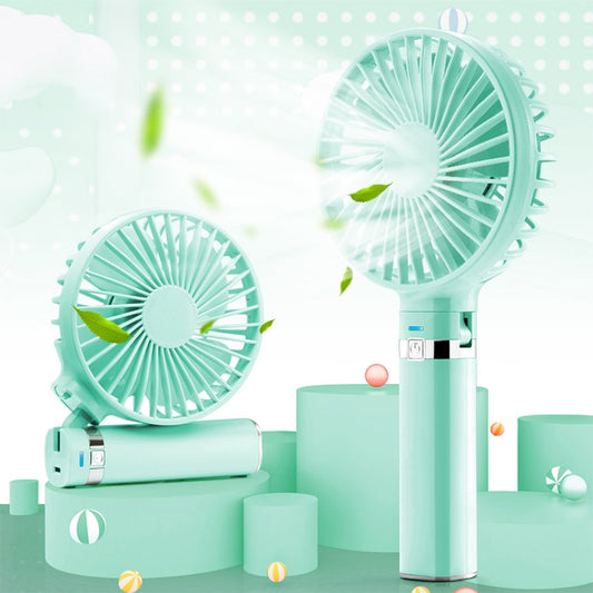 S2 Portable Foldable Handheld Electric Fan, with 3 Speed Control & Night Light (Mint Green) - Electric Fans by PMC Jewellery | Online Shopping South Africa | PMC Jewellery | Buy Now Pay Later Mobicred