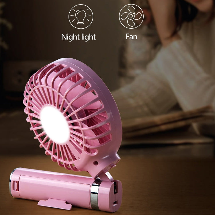 S2 Portable Foldable Handheld Electric Fan, with 3 Speed Control & Night Light (Sky Blue) - Electric Fans by PMC Jewellery | Online Shopping South Africa | PMC Jewellery | Buy Now Pay Later Mobicred