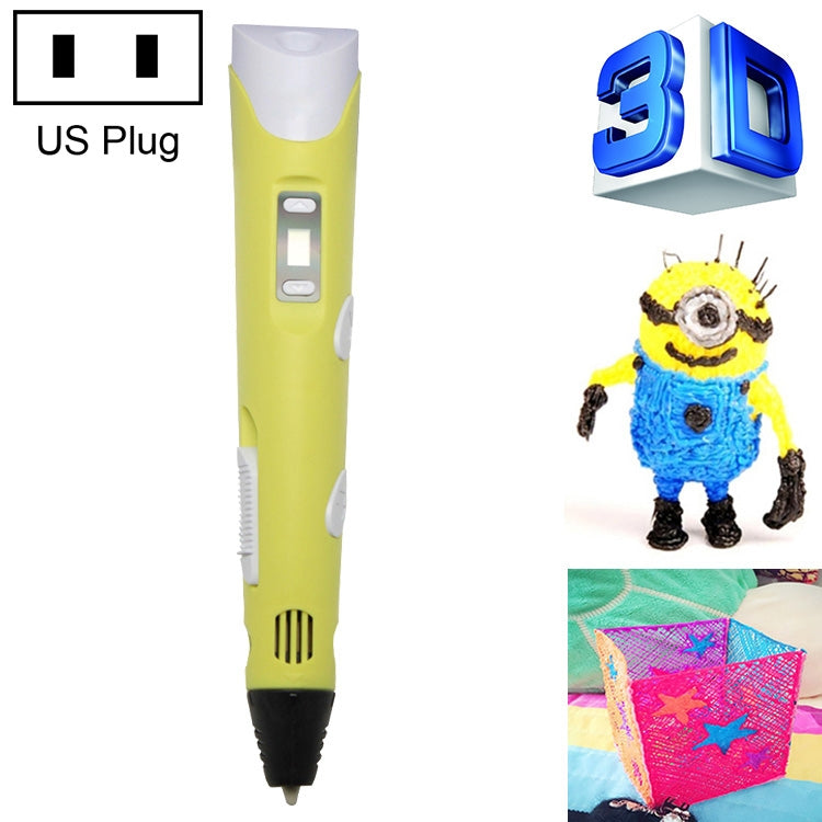 Hand-held 3D Printing Pen, US Plug(Yellow) - 3D Printer by PMC Jewellery | Online Shopping South Africa | PMC Jewellery | Buy Now Pay Later Mobicred